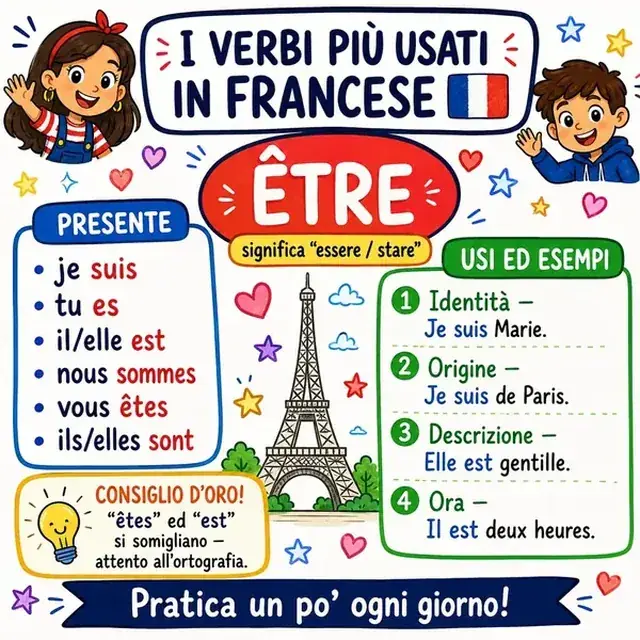 Mappa mentale: verbo ÊTRE